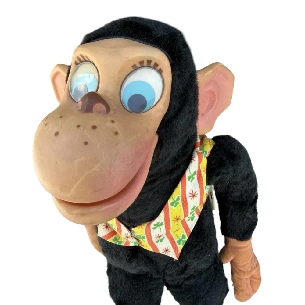 VINTAGE 1964 Mattel Chester O' Chimp Pull String Talking Monkey Rubber Face Toy